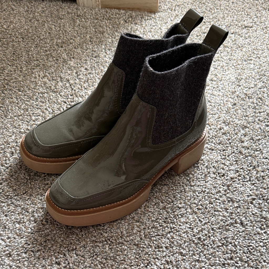 Dolce Vita Olive And Tan Heeled Boots
